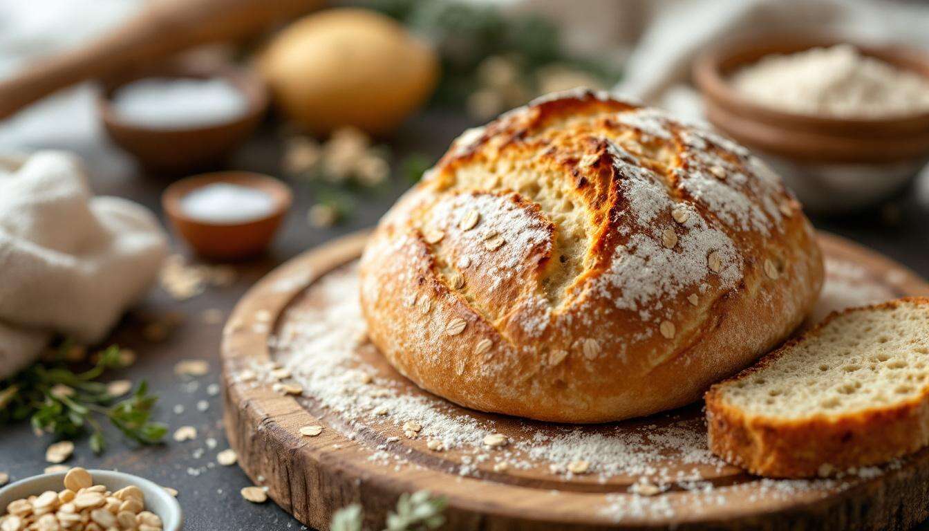 Pane rustico con farina di avena: un alimento sano e ricco di fibre per la dieta quotidiana